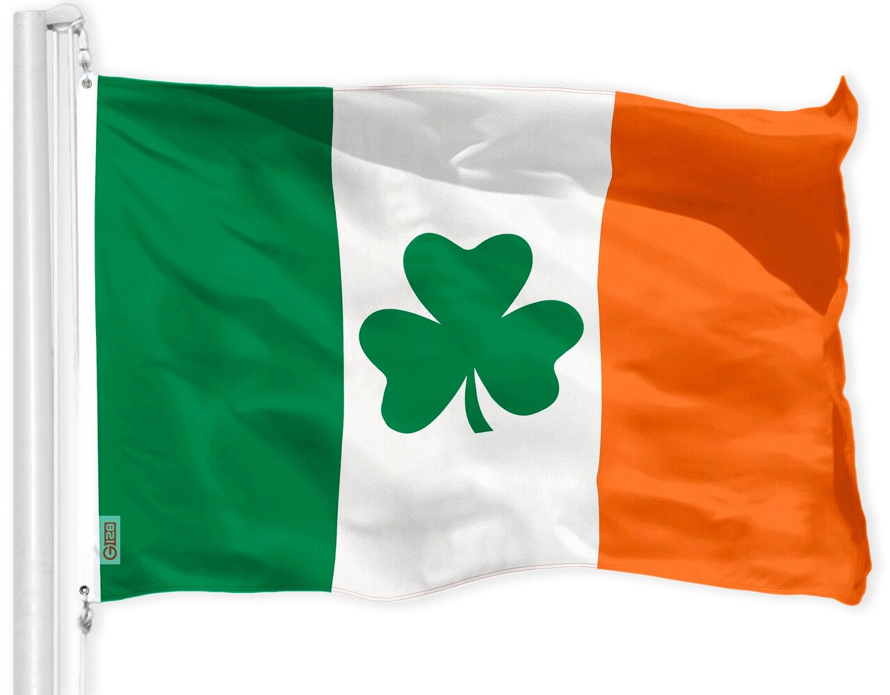 G128 Ireland Irish Shamrock Flag | 2x3 Ft | LiteWeave Pro Series Printed 150D Polyester | Indoor/Outdoor, Vibrant Colors, Brass Grommets, Thicker and More Durable Than 100D 75D Polyester